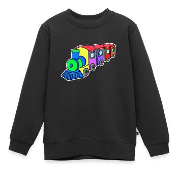 Eisenbahn Dampflok Kinder - Kinder Premium Organic Sweatshirt - Schwarz - Vorne - AI Model Kid Female (0cm)
