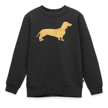 Teckel or maître maîtresse chien chien fan de chien animal - Sweat Premium enfant bio - noir - Devant - AI Model Kid Female (0cm)