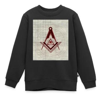 Symbole de franc-maçon - Sweat Premium enfant bio - noir - Devant - AI Model Kid Female (0cm)
