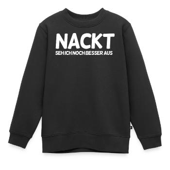 Lustiger Spruch - Kinder Premium Organic Sweatshirt - Schwarz - Vorne - AI Model Kid Female (0cm)
