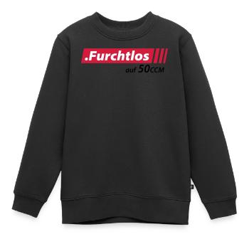 Furchtlos auf 50ccm Stolzer Mofa- und Mopedfahrer - Kinder Premium Organic Sweatshirt - Schwarz - Vorne - AI Model Kid Female (0cm)