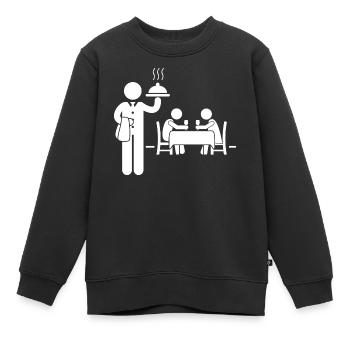 Serveuse Serveur - Sweat Premium enfant bio - noir - Devant - AI Model Kid Female (0cm)