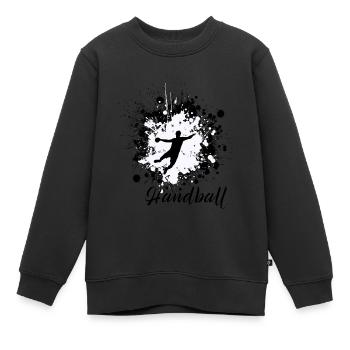 Drôle de handball, handball, handball, handball. - Sweat Premium enfant bio - noir - Devant - AI Model Kid Female (0cm)