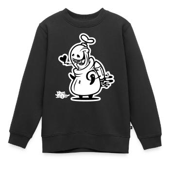 ei8ht-bot heart - Kinder Premium Organic Sweatshirt - Schwarz - Vorne - AI Model Kid Female (0cm)