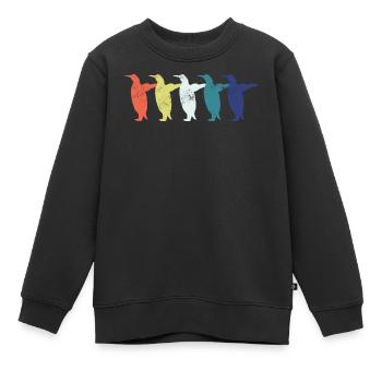 Pingouins - Sweat Premium enfant bio - noir - Devant - AI Model Kid Female (0cm)
