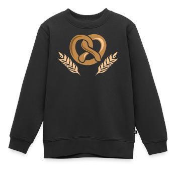 bäcker bäckerei getreide gerste Weizen icon Logo - Kinder Premium Organic Sweatshirt - Schwarz - Vorne - AI Model Kid Female (0cm)