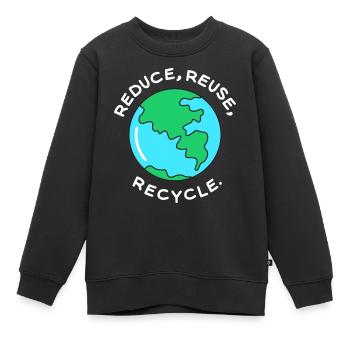 Recycling world co2 Umweltschutz Klimaerwärmung - Kinder Premium Organic Sweatshirt - Schwarz - Vorne - AI Model Kid Female (0cm)