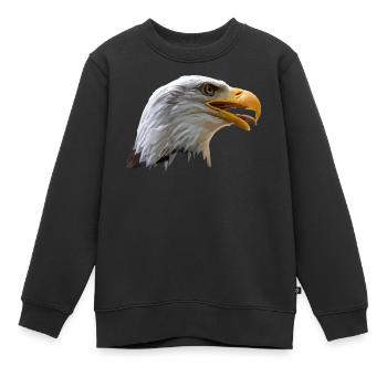 Aigle à tête blanche - Sweat Premium enfant bio - noir - Devant - AI Model Kid Female (0cm)