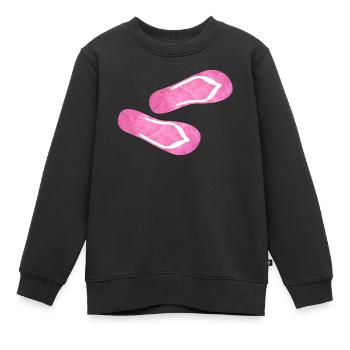 Flip Flop Latschen Plüsch Fell flauschig rosa pink - Kinder Premium Organic Sweatshirt - Schwarz - Vorne - AI Model Kid Female (0cm)