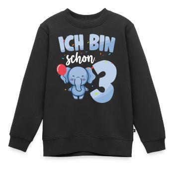 3. Geburtstag Jungen Elefant 3 Jahre Junge - Kinder Premium Organic Sweatshirt - Schwarz - Vorne - AI Model Kid Female (0cm)