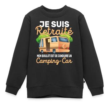 Camping-Geschenk für einen Rentner - Kinder Premium Organic Sweatshirt - Schwarz - Vorne - AI Model Kid Female (0cm)