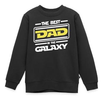 The best Dad in the galaxy - Humor parodie - Kinder Premium Organic Sweatshirt - Schwarz - Vorne - AI Model Kid Female (0cm)