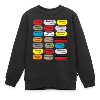 anaesthesia tags - Kids Premium Organic Sweatshirt - black - Front - AI Model Kid Female (0cm)