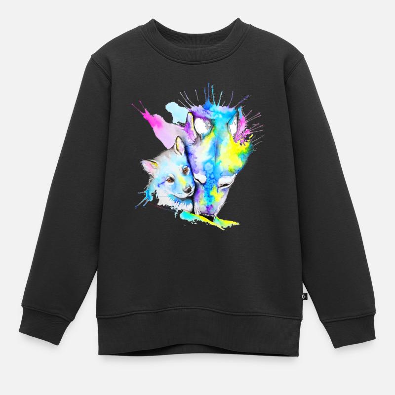 loup - Kinder Premium Organic Sweatshirt - Schwarz