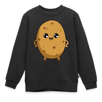 Pommes de terre - Sweat Premium enfant bio - noir - Devant - AI Model Kid Female (0cm)