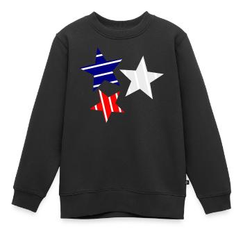 STERN. STERNE. STERN. STERNE. FEST. JAHRESTAG - Kinder Premium Organic Sweatshirt - Schwarz - Vorne - AI Model Kid Female (0cm)