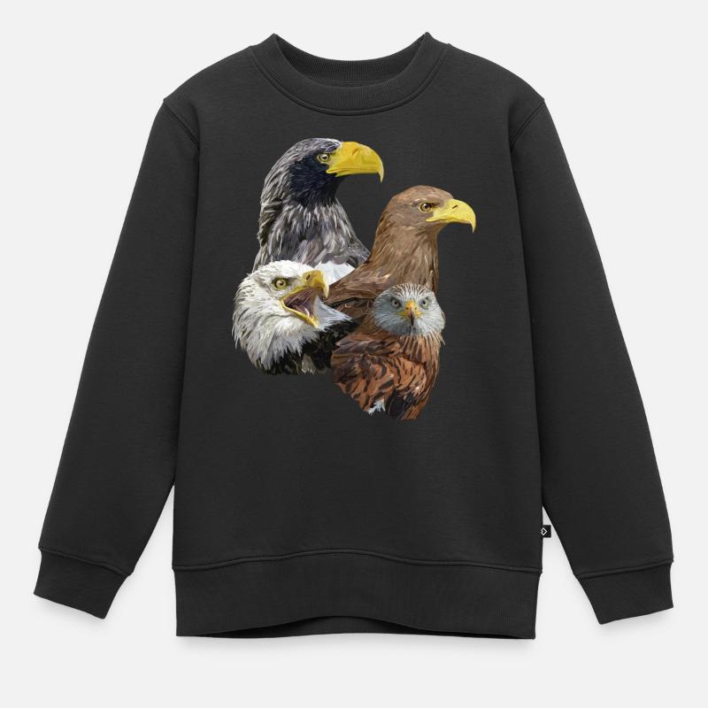 Greifvogel - Kinder Premium Organic Sweatshirt - Schwarz