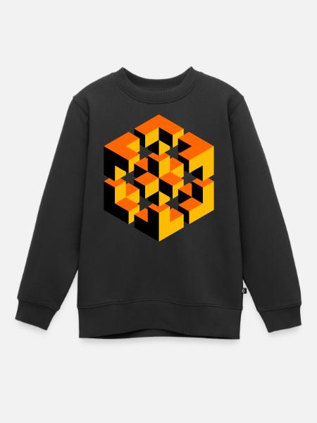 personnage impossible Escher cube magique géométrie - Sweat Premium enfant bio - noir