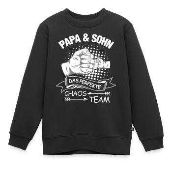 Papa und Sohn, Perfekte Chaos Team - Kinder Premium Organic Sweatshirt - Schwarz - Vorne - AI Model Kid Female (0cm)