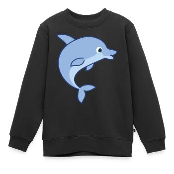 Dauphin - Dauphin - Sweat Premium enfant bio - noir - Devant - AI Model Kid Female (0cm)