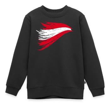 stürmische Österreich-Flagge ausgefranst - Kinder Premium Organic Sweatshirt - Schwarz - Vorne - AI Model Kid Female (0cm)