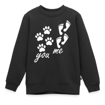 Chien chien - Sweat Premium enfant bio - noir - Devant - AI Model Kid Female (0cm)