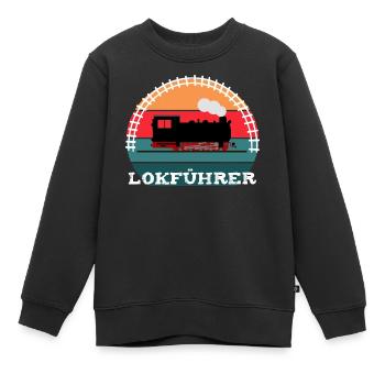 Lokführer Eisenbahn Dampflok - Kinder Premium Organic Sweatshirt - Schwarz - Vorne - AI Model Kid Female (0cm)