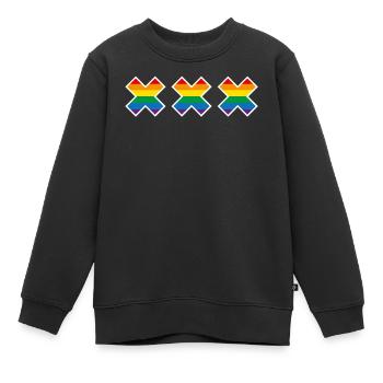 Amsterdam Pride Arc-en-ciel Andreaskreuz LGBT - Sweat Premium enfant bio - noir - Devant - AI Model Kid Female (0cm)