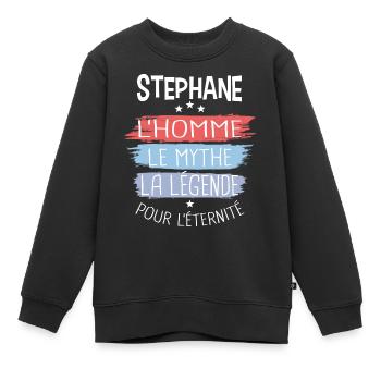 Stéphane l'homme le mythe la légende - Sweat Premium enfant bio - noir - Devant - AI Model Kid Female (0cm)