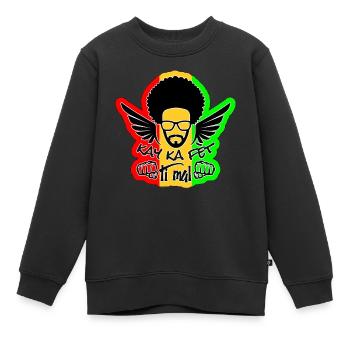 Kay ka fèt ti mal - Sweat Premium enfant bio - noir - Devant - AI Model Kid Female (0cm)