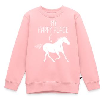 My Happy Place Équitation - Sweat Premium enfant bio - rose - Devant - AI Model Kid Female (0cm)