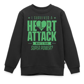 J’ai survécu à une crise cardiaque - Sweat Premium enfant bio - noir - Devant - AI Model Kid Female (0cm)