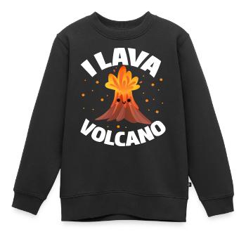 I Volcan de lave - Sweat Premium enfant bio - noir - Devant - AI Model Kid Female (0cm)