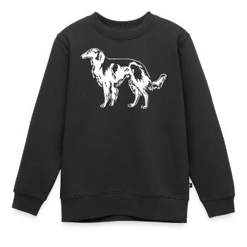 Barsoi "Black Edition" - Kinder Premium Organic Sweatshirt - Schwarz - Vorne - AI Model Kid Female (0cm)
