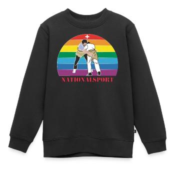 Schweizer Schwinger Schwingen im Vintage  Design - Kinder Premium Organic Sweatshirt - Schwarz - Vorne - AI Model Kid Female (0cm)