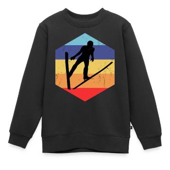 Skispringer Skispringen Wintersport Skifliegen Män - Kinder Premium Organic Sweatshirt - Schwarz - Vorne - AI Model Kid Female (0cm)