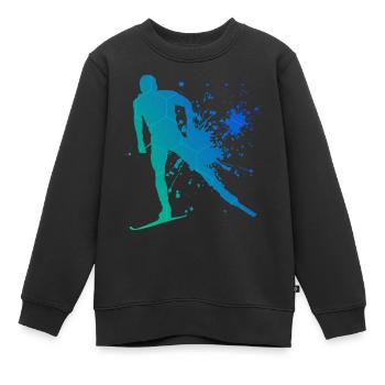 Langlauf Klassisch Langlauf Herren Langlauf Skatin - Kinder Premium Organic Sweatshirt - Schwarz - Vorne - AI Model Kid Female (0cm)