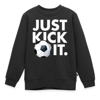 Einfach kick it - Kinder Premium Organic Sweatshirt - Schwarz - Vorne - AI Model Kid Female (0cm)