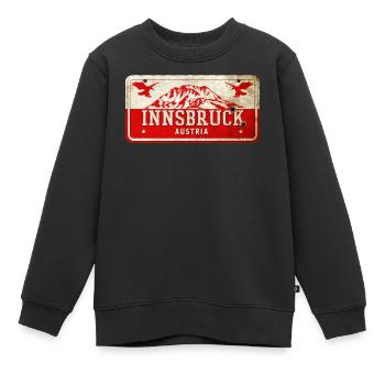 Innsbruck Österreich Vintage Schild - Kinder Premium Organic Sweatshirt - Schwarz - Vorne - AI Model Kid Female (0cm)