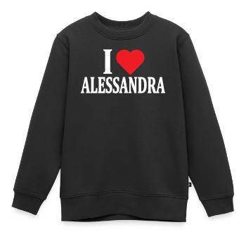 t-shirt I love Alessandra t-shirt gift idea - Kids Premium Organic Sweatshirt - black - Front - AI Model Kid Female (0cm)