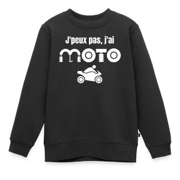 Moto, moto sport, moto humour - Sweat Premium enfant bio - noir - Devant - AI Model Kid Female (0cm)