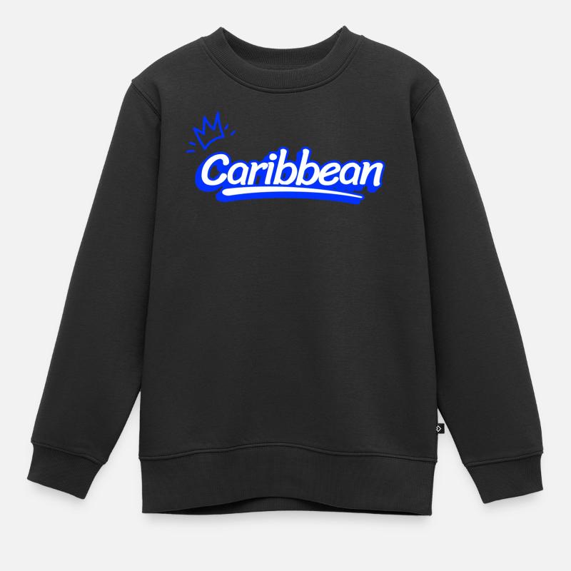 Caribbean en bleu - Sweat Premium enfant bio - noir