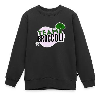 Team Brokkoli - Kinder Premium Organic Sweatshirt - Schwarz - Vorne - AI Model Kid Female (0cm)
