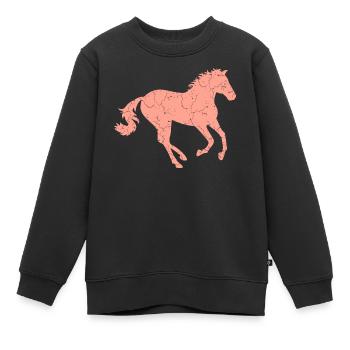 Cheval au galop - Sweat Premium enfant bio - noir - Devant - AI Model Kid Female (0cm)