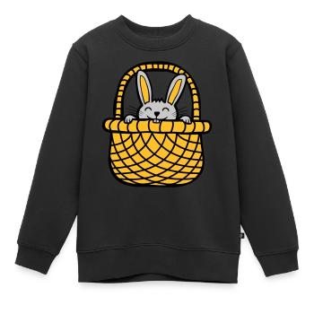 Osterhase versteckt sich - Kinder Premium Organic Sweatshirt - Schwarz - Vorne - AI Model Kid Female (0cm)