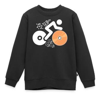 DJ-Figur mit Platten und Musiknoten - Kinder Premium Organic Sweatshirt - Schwarz - Vorne - AI Model Kid Female (0cm)