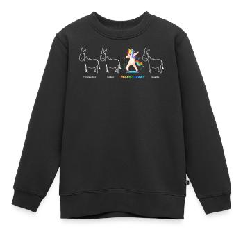 PFLEGEKRAFT Einhorn Beruf Besonders Einzigartig - Kinder Premium Organic Sweatshirt - Schwarz - Vorne - AI Model Kid Female (0cm)