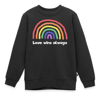 Regenbogen Liebe Statement Frieden Weltfrieden - Kinder Premium Organic Sweatshirt - Schwarz - Vorne - AI Model Kid Female (0cm)