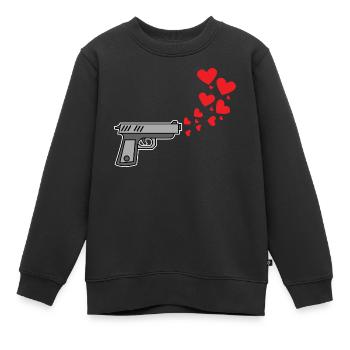 Herz Meinungsfreiheit Liebe Frieden Menschheit - Kinder Premium Organic Sweatshirt - Schwarz - Vorne - AI Model Kid Female (0cm)
