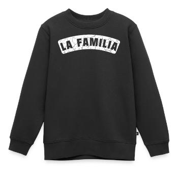 La Familia courbé dans le style grunge - Sweat Premium enfant bio - noir - Devant - AI Model Kid Female (0cm)
